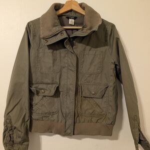 J.Crew Olive Green Military-Style Bomber Jacket